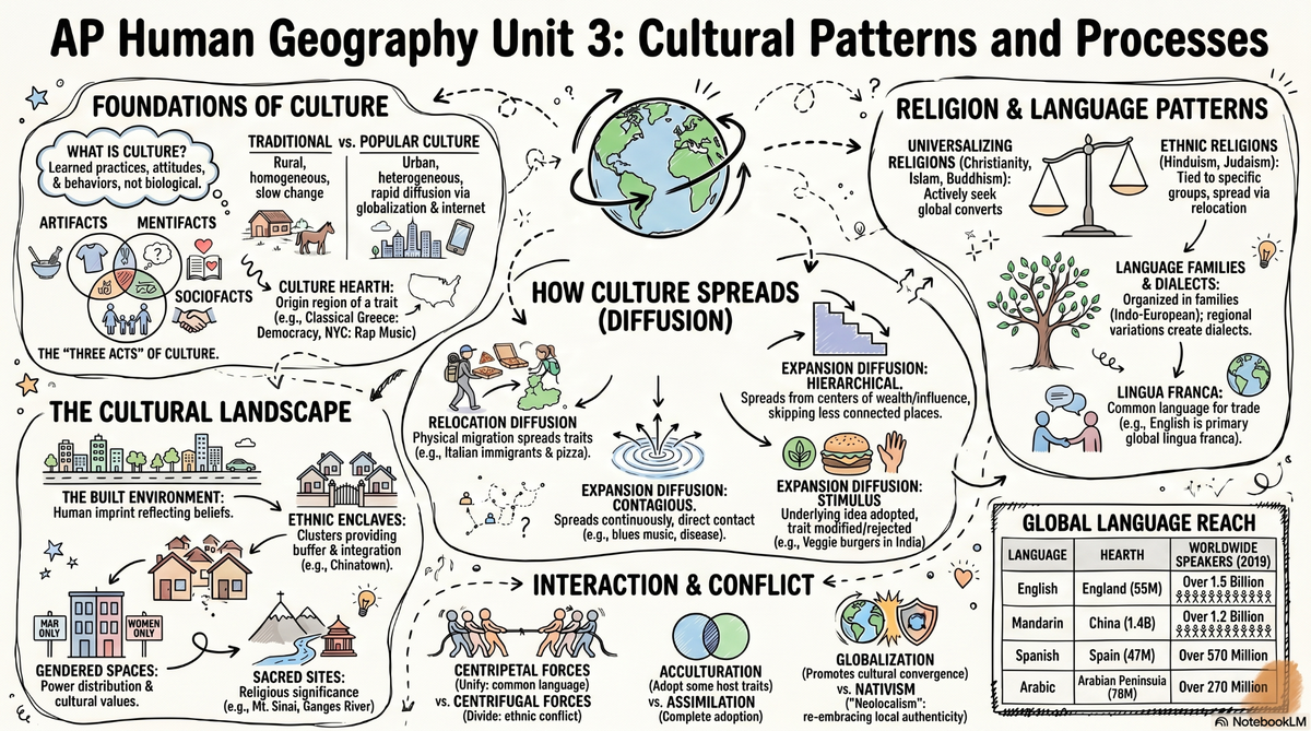 Unit 3: Cultural Patterns & Processes infographic