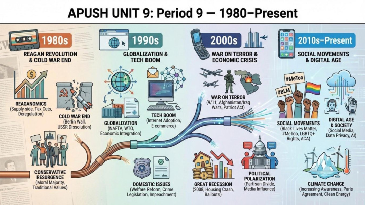 AP US History Unit 9 visual review slide 1
